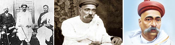 Three images of Bal Gangadhar Tilak